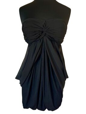 Arden B Black Strapless Sweetheart Cut Out Bubble Hem Mini Dress